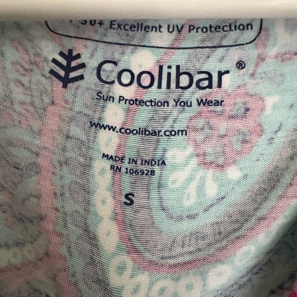 Coolibar Women Oceanside Tunic Dress Size S Paisley 3/4 Sleeve Pull On UPF 50+ - Picture 2 of 4